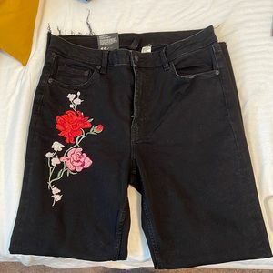 Black straight legged jean